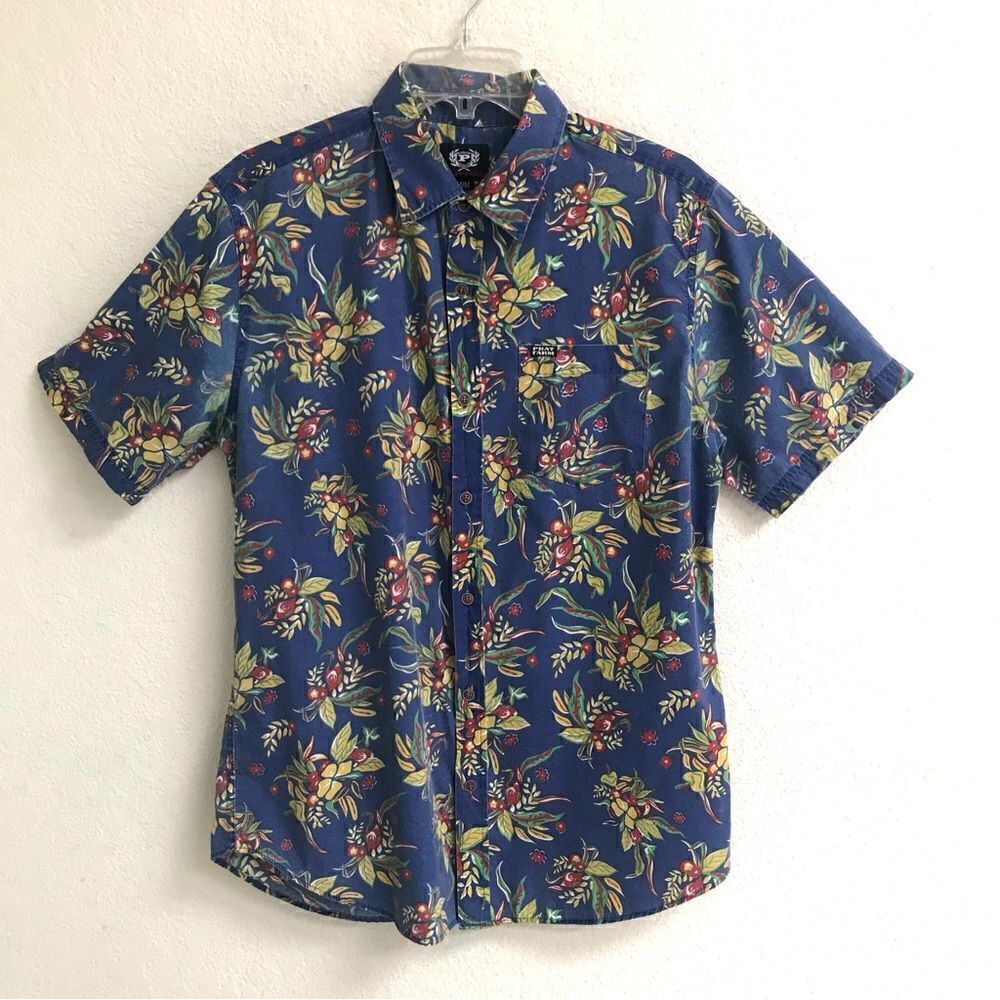 Phat Farm Y2K Hawaiian button down short sleeve shirt M‎